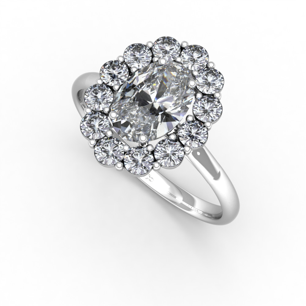 Oval Marguerite Bague Fiancaille Néo Marguerite Ovale